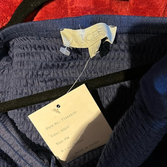 Vintage style Navy Boho  Flowy Layered Fit & Flared Maxi dress Sz Large - Picture 4 of 14